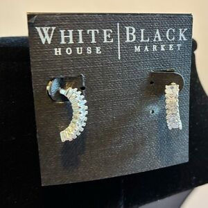 White House Black Market Silver Earrings NWT
